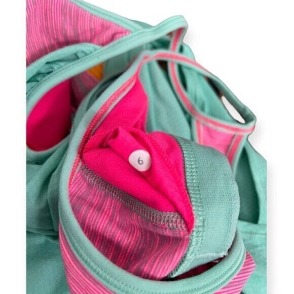 RARE Lululemon No Limits Tank top Opal Wee Are From Space Neon Pink Opal bra 6 S - Picture 3 of 8